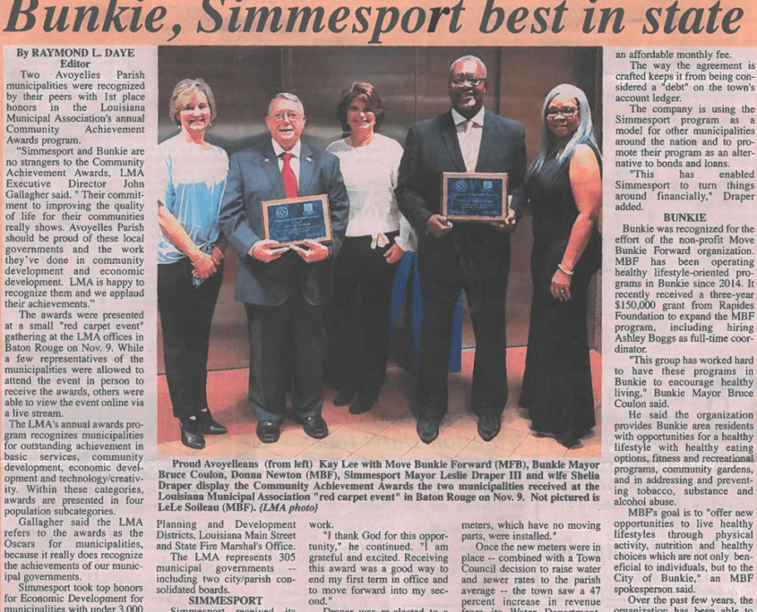 Article in Simmesport Newspaper