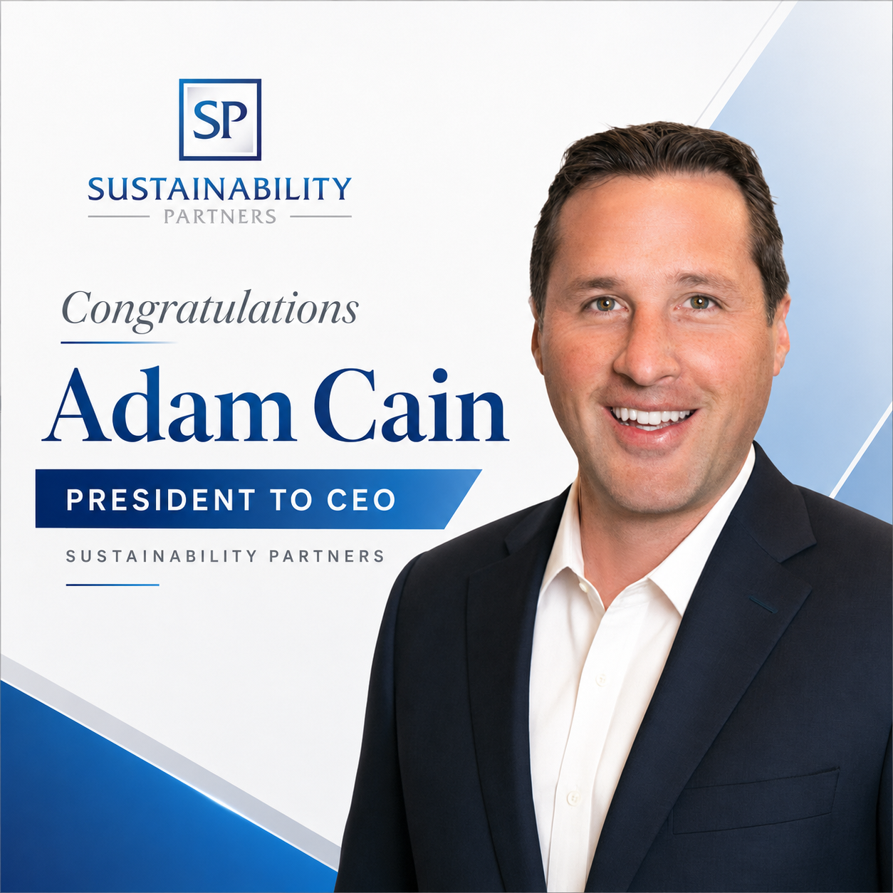 Sustainability Partners Names Adam Cain Chief Executive Officer